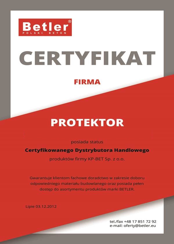 Certyfikat Betler
